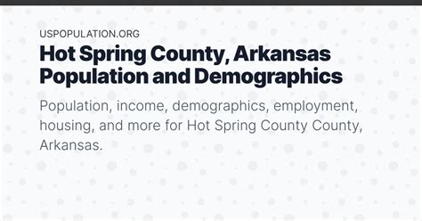 population of hot springs|hot springs arkansas census.